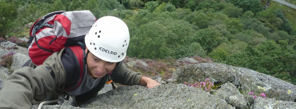 Rock climbing Raven Crag Yewdale Lake District